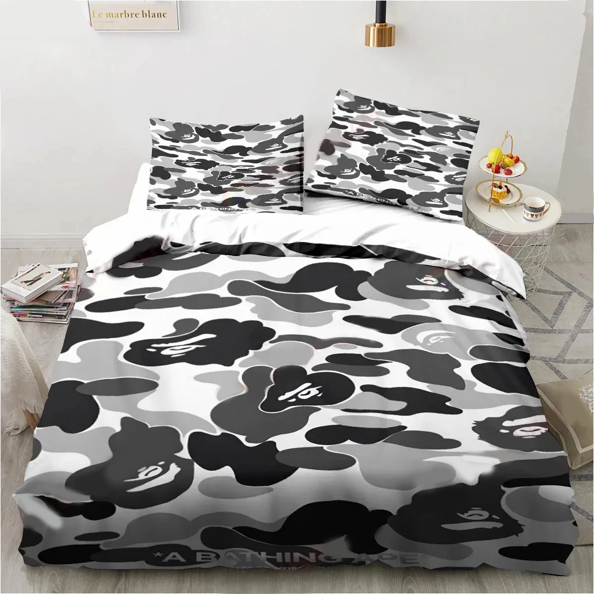 3D Print Fashion Bath Monkey APE Zestaw pościeli Chłopcy Dziewczynki Twin Queen King Size Poszwa na kołdrę Poszewka na poduszkę Łóżko chłopcy Sypialnia dla dorosłych