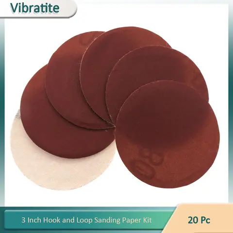 20 Pcs 3 인치 75 mm 라운드 사포 디스크 샌드 시트 그릿 40-1000 샌더 그릿 용 후크 루프 샌딩 디스크 레드 폴리싱 디스크