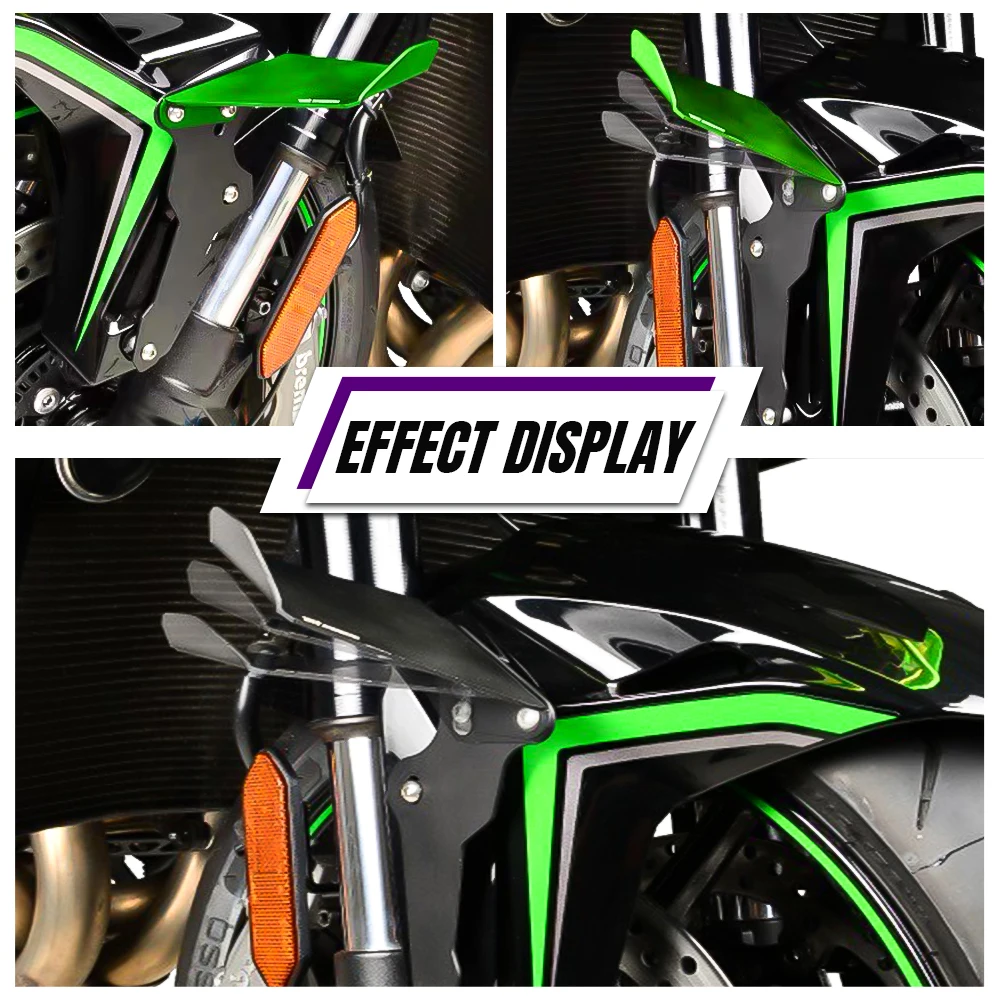 For Kawasaki ZX-10R ZX-10RR H2 20016-2023 front wheel adjustable front fixed wing front fender spoiler side wing ZX 10R ZX 10RR