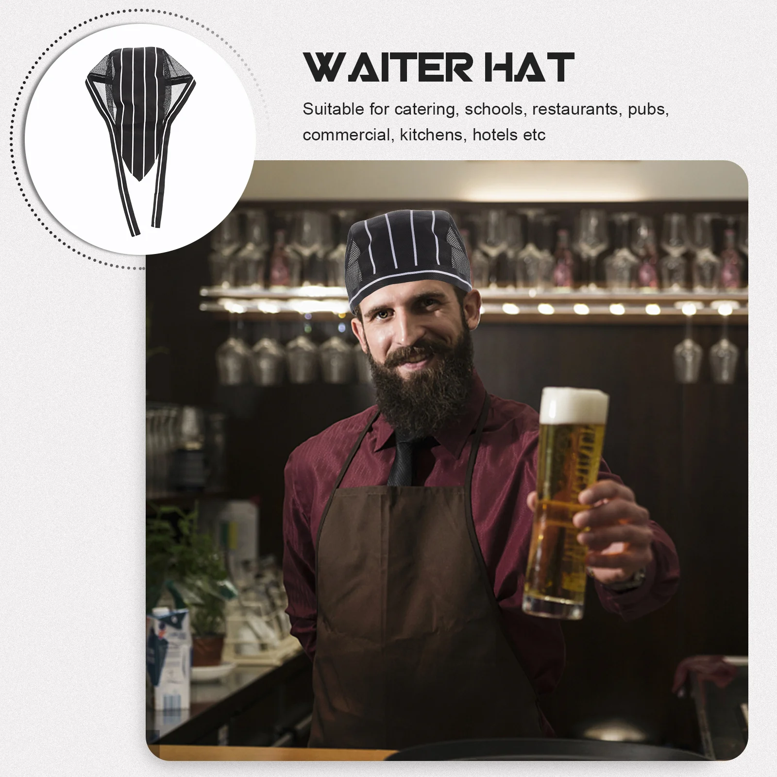 Cappello turbante da cuoco regolabile unisex uomo donna catering ristorante cappello da cuoco comodo traspirante durevole pratico