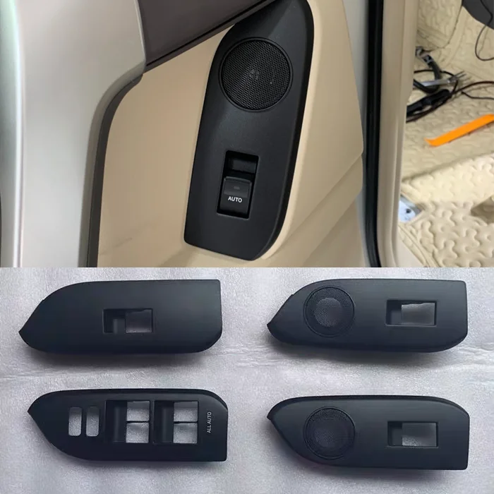1Pc Power Window Lifter Button Switch Panel Cover Frame Trim For Toyota Land Cruiser Prado LC150 2010-2020 With/No Audio Horn