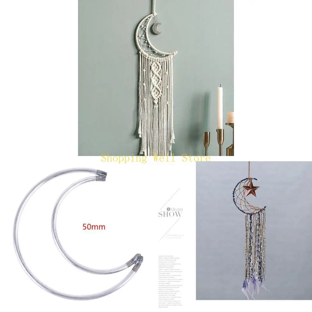 KX4B MOON DREAM CASTER METONS RING HOOP DIY مصنوعة يدويًا DREAMCATCHER لمرض الزفاف المصنوع يدويًا معلقة حرف اليدوية