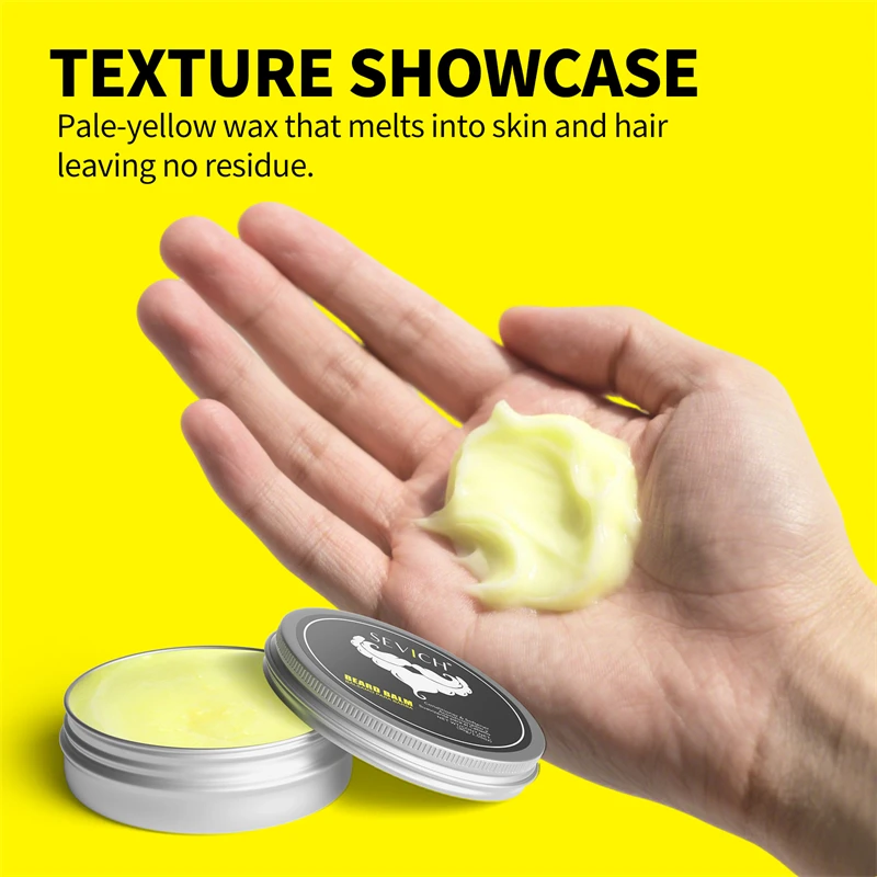SEVICH Natural Beard Balm Wax for Men Moisturizing Smoothing Beard Styling Cream Beard Growth Oil Professional Beard Care