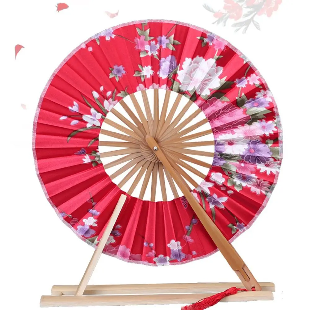 Cooling Handicrafts Bamboo Craft Gift Party Supplies 360 Degree Rotating Folding Fan Photography Prop Round Fan Hand Fan