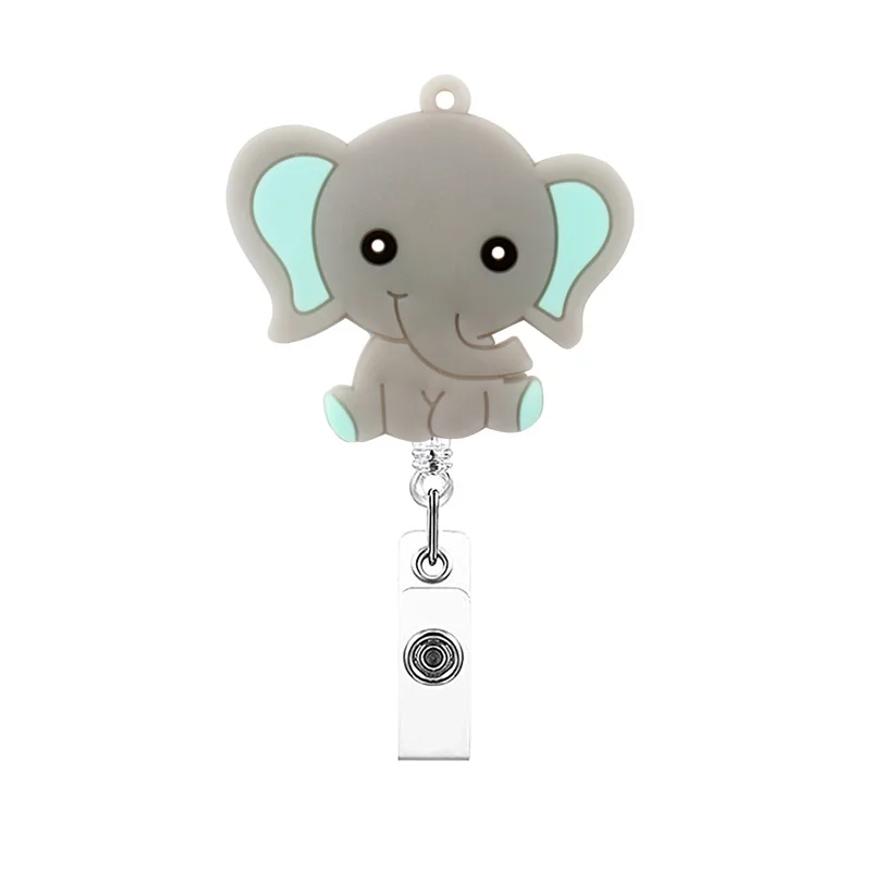 Forest Lion Elephant Style Doctor Nurse Rotate Clip Retractable Badge Reel Card Holder Exhibition Name Card Parts