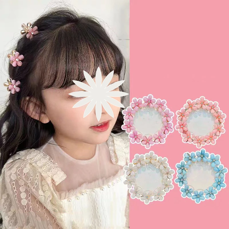 

6PCS/SET Baby Hairpins Cute BB Hair Clips Girls Flower Braided Pony Tail Clip Princess Broken Bangs Clip Headdress Accessories