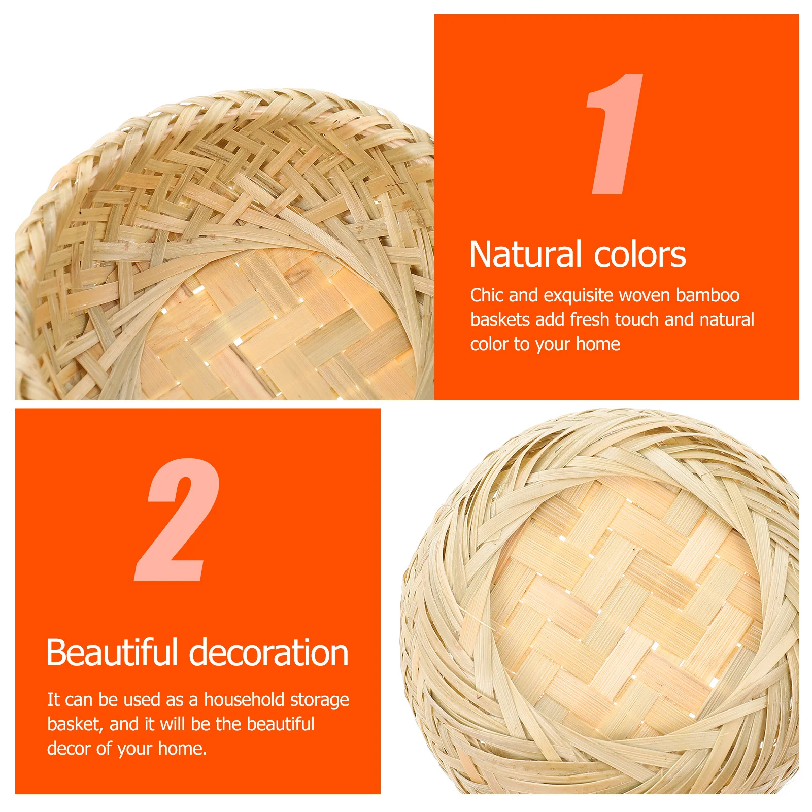 

3 шт., бамбуковая плетеная корзина с фруктами, поднос для хранения десертных закусок, домашняя декоративная корзина, портативная легкая кухня