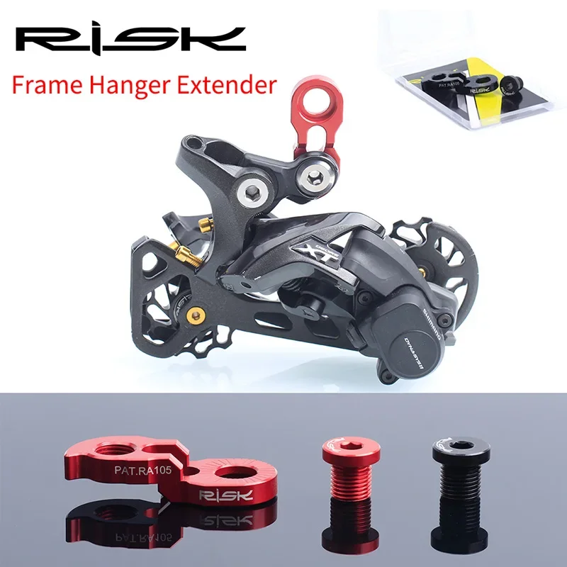 2 Sets Hollow-out Rear Derailleur Hanger Extension, Bike Frame Tail Hook Extender, for MTB 40-52T Road 34-42T Freewheel, Parts