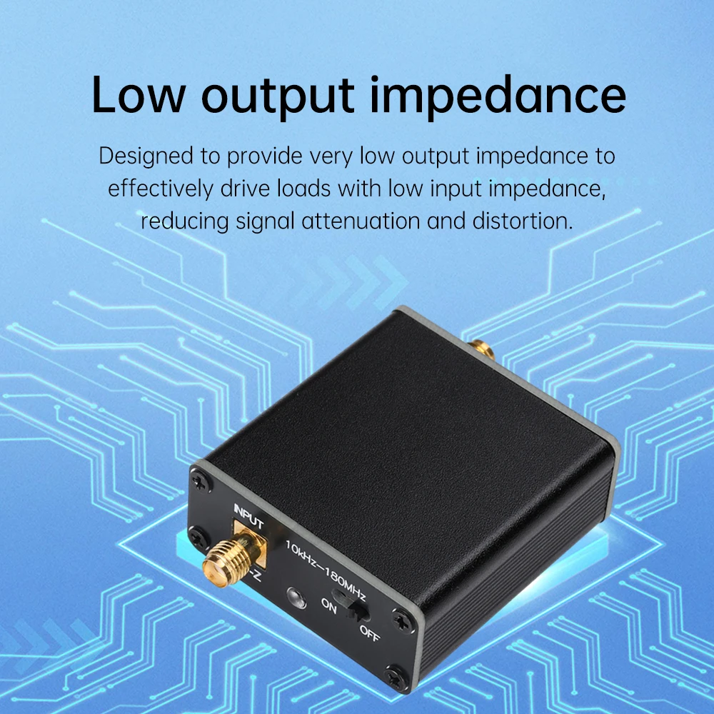 DC5V Type-C Low Impedance Converter SMA Male Head built-in 600mAh battery 10k-180MHz Receiving Antenna Low Output Impedance