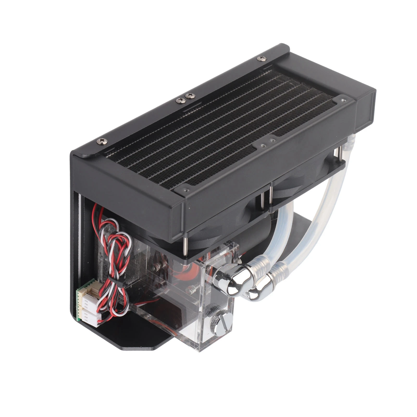 Pompa di raffreddamento ad acqua CPU Pompa di raffreddamento CPU 600L/H Doppia ventola G1/4 Filettatura D Porta Pompa di raffreddamento ad acqua silenziosa a 4 pin per computer desktop