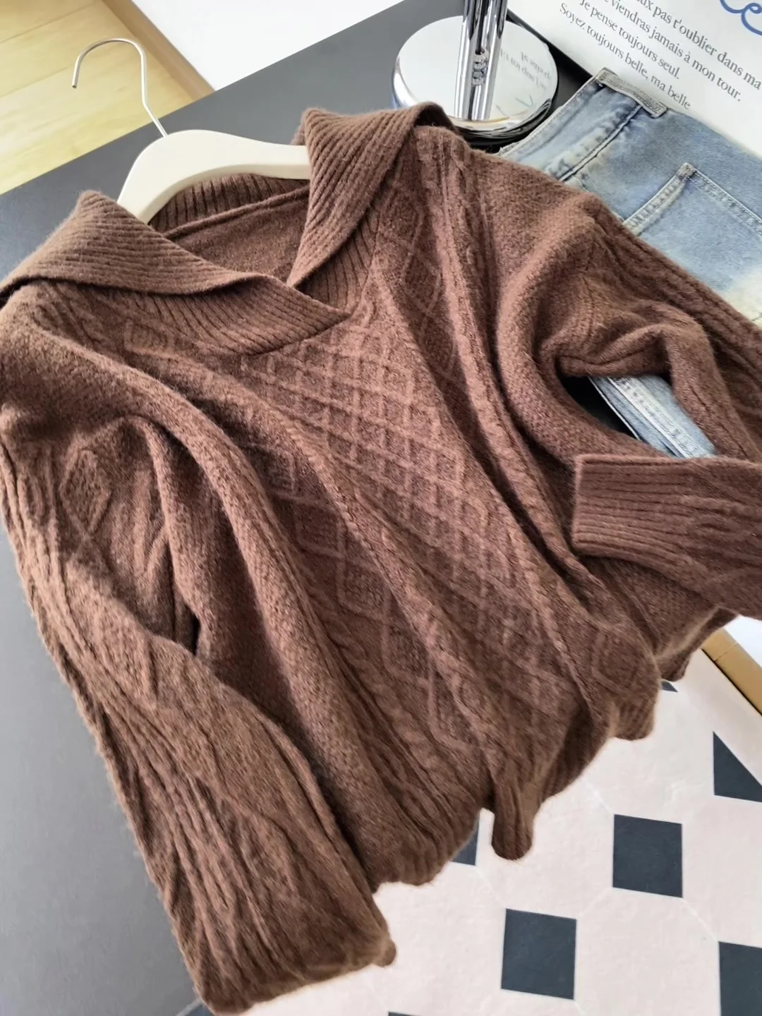 الرجعية عالية الخصر ort محبوك سترة للنساء الخريف الشتاء لينة طويلة Sve ثي الغزل محبوك أعلى تخفيف Sle فضفاضة تناسب