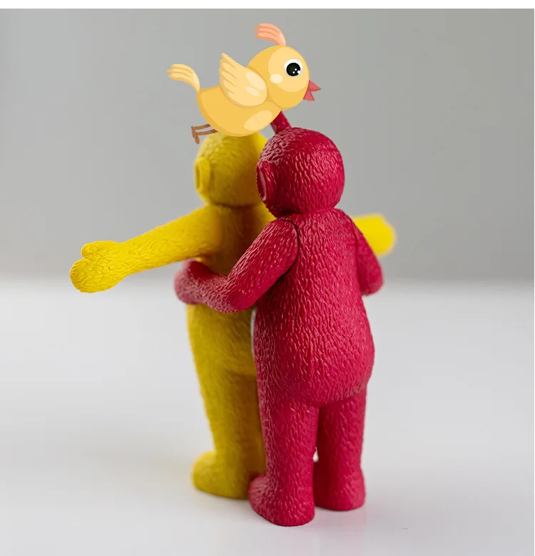 مضحك تيتانيك محاكاة ساخرة التماثيل الأصفر الأحمر المتأنق المعانقة محاكاة ساخرة ميمي مكتب لعبة المزحة هدية الكمامة تحصيل Absurd مكتب الديكور