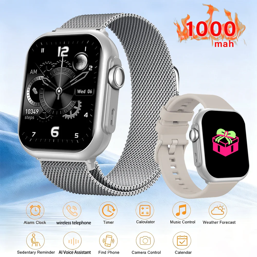 

Smart Watch for Men and Women, 100-Day Battery Life, Bluetooth Call,110 + Sports Modes, Heart Rate and Sleep Monitor, 1000mAh