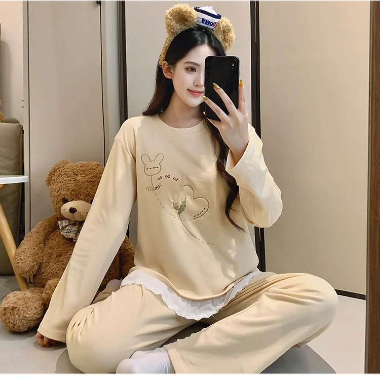 

Pajama Sets Dress Women Velvet Thicken Cold Classical Lady Warm Plush Feel Stretchy Soft Zipper Pockets Fall Winter Sleep Set OL