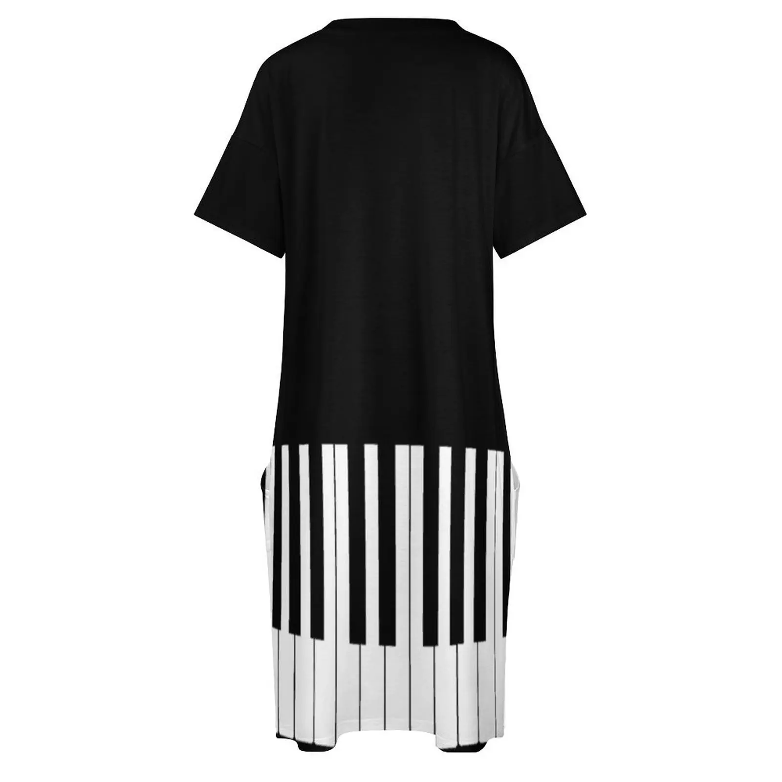 Coole Klavier tastatur Bett bezug musikalisches T-Shirt lose Tasche Kleid Sommerkleid ung für Frauen Sommerkleider Damen