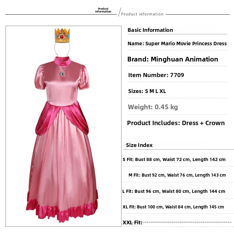 

Adult Cosplay Peach Princ Skirt loween Performance Costume Super Princ Daisy Dr Knitted Game Themed Women's...
