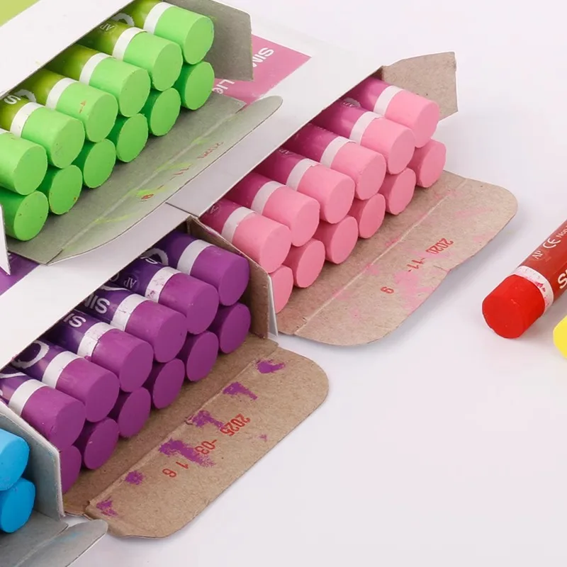12 PCs  Monochrome Oil Pink Oil Painting Sticks Children Painting Tool Pen Stationery Indoor Activities School Supplies