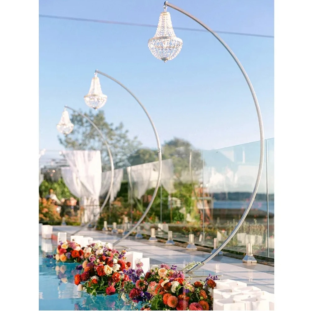 

6pcs Metal Frame Iron Stand for Outdoor Chandelier Wedding Decorations Supplier for Table Centerpieces