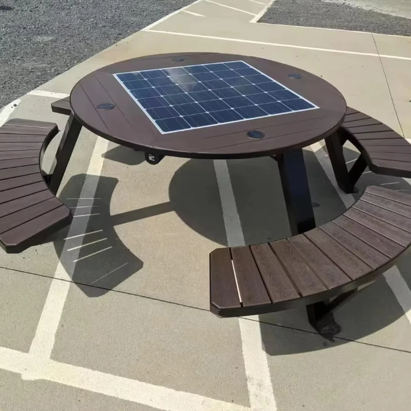 

Waterproof Outdoor Weight Benches Smart Solar Bench Chair Seats with WiFi Mobile Phones Charging Music Play
