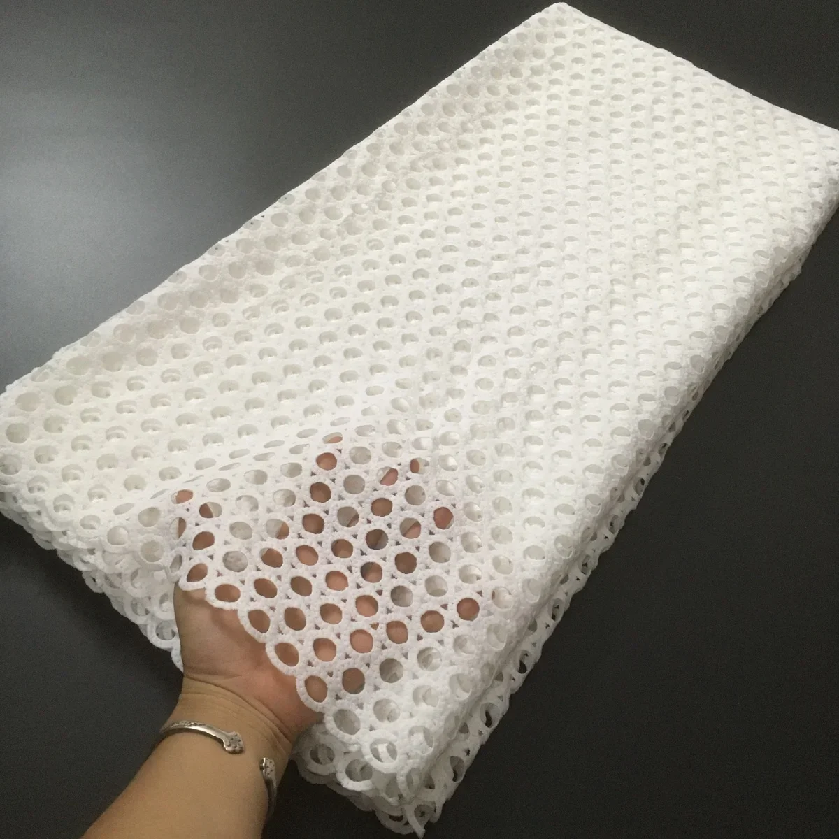 White Water Soluble Lace Fabric African Milk Silk Cord Lace Fabric Nigerian Guipure Lace Fabric For Party Dress Sewing PJFT2201B