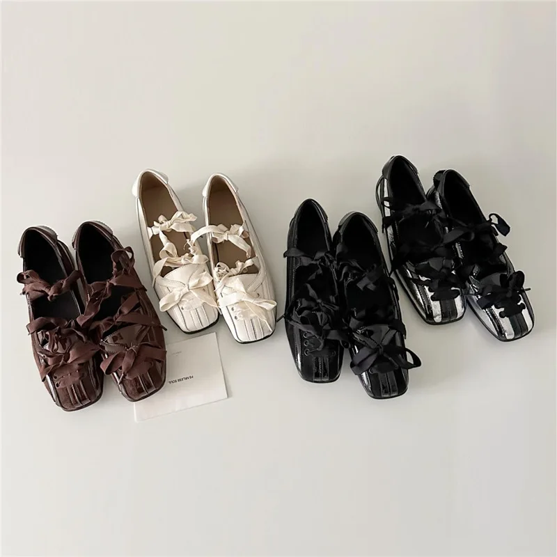 

New Women's Mary Jane Shoes Exquisite Square Head Casual Shoes for Woman Fashion Lolita Flat Shoe Designer Shoes Zapatos Mujer