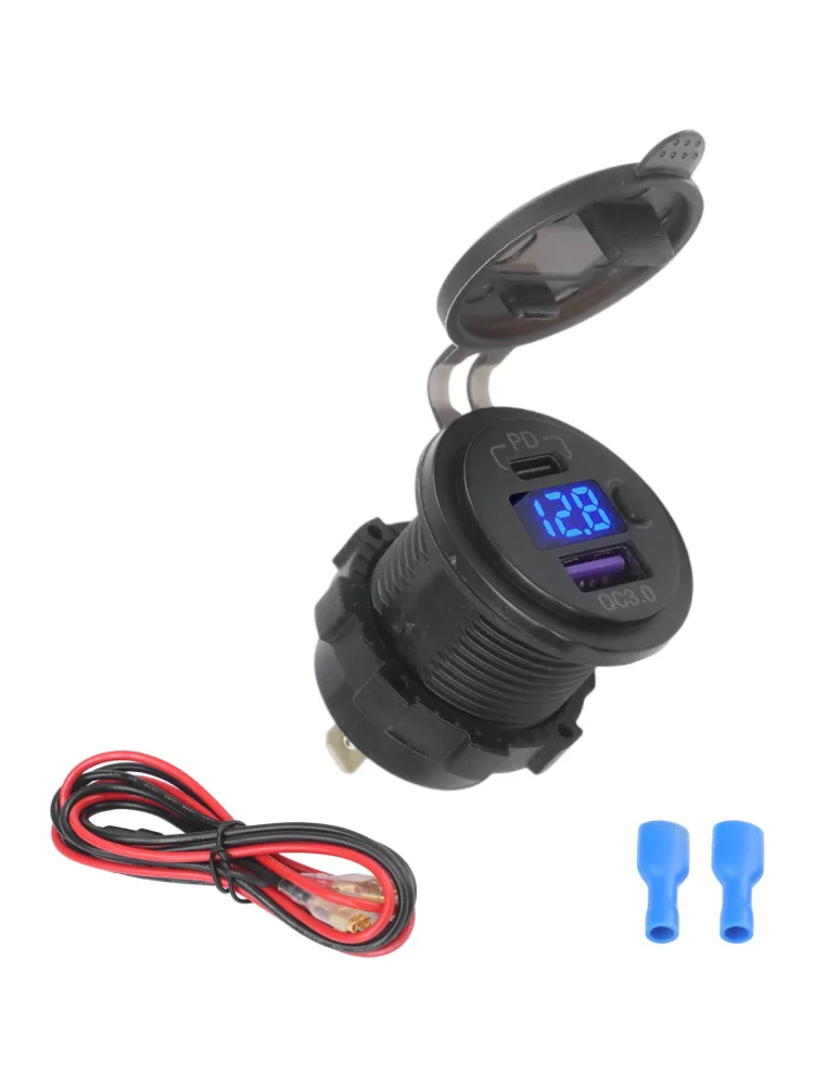 

Outdoor Charging USB Car Charger PD 40W Charger Heat Dissipation Technology 2-Port USB Charger Dustproof Waterproof