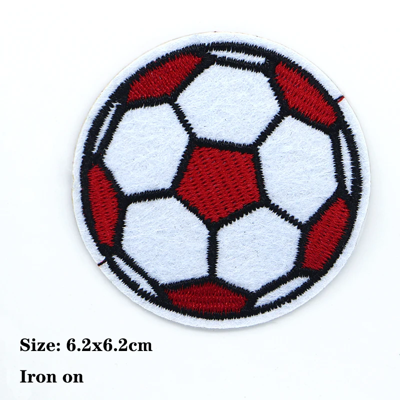 2 Pcs Fashion Round Football Star Compass Bee Anchor Icon Embroidered Applique For Clothing DIY Iron on Patches on the sticker