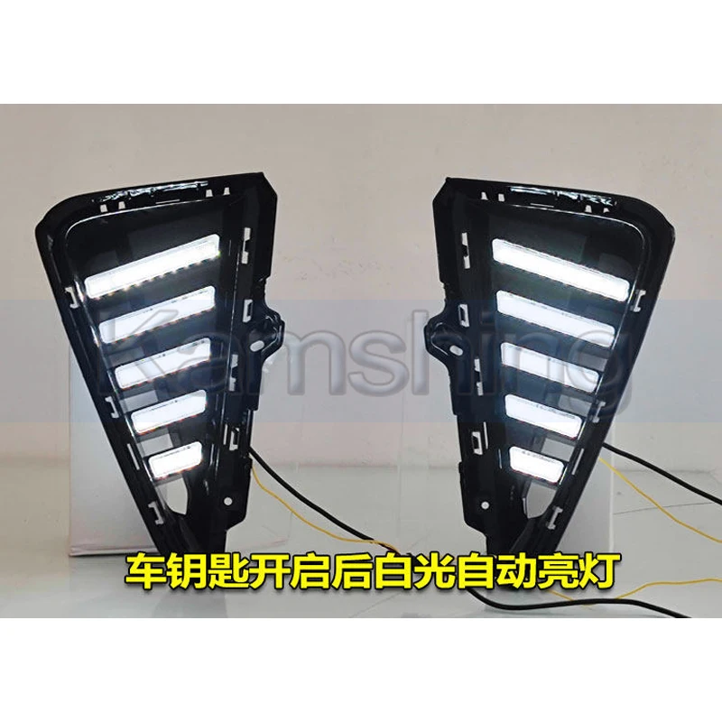 Kamshing 1 Set Modify LED Daytime Running Light DRL For Geely Coolray 2021-2025 Front Foglight Foglamp Front Driving Light