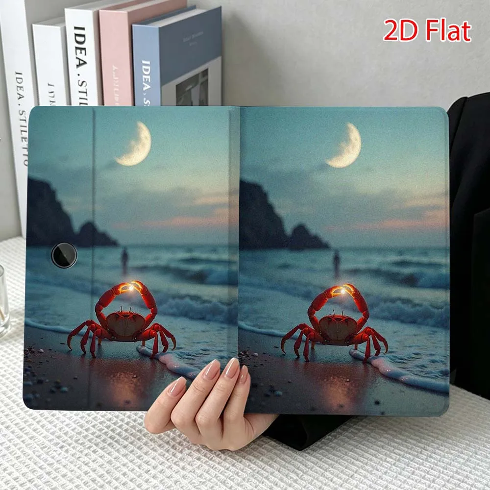 Crab Art Pattern Soft For OPPO VIVO IQOO OnePlus Realme Pad 3 Pro 13 12.1 11.4 11 inch Pen Tray Tablet Case