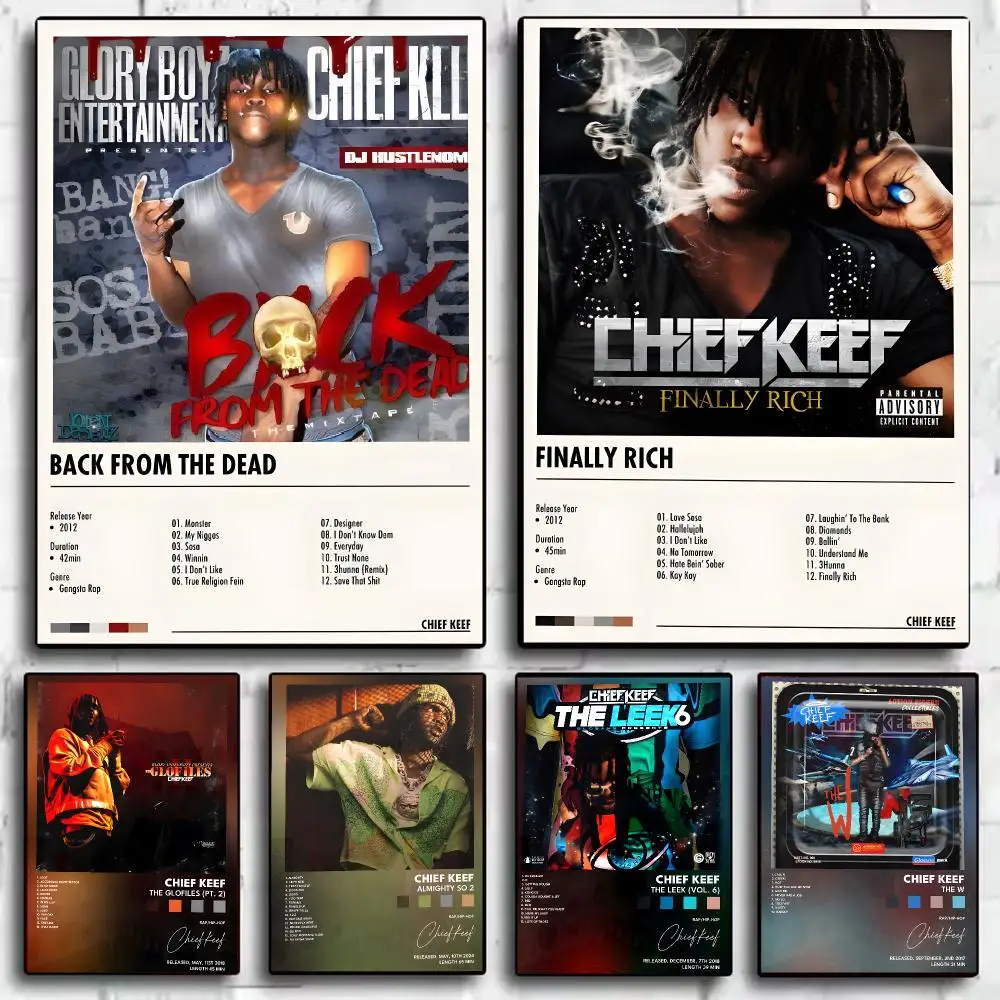 Rapper Music Album C-Chief K-Keef Poster Decorative Wall Art Stickers Mural Photo Print for Home Living Room Hallway Decor