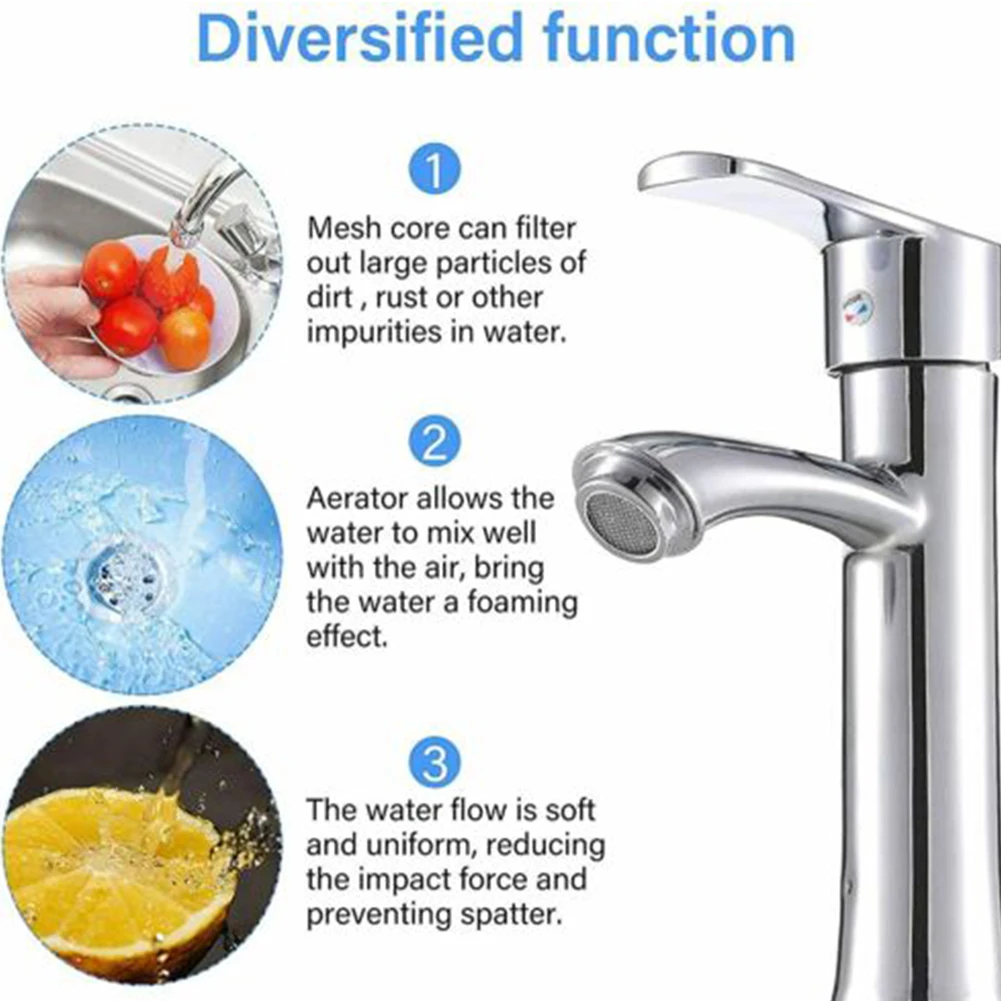 5 PCS Water Saving Faucet Aerators M24 Water Tap Perlators Regulator Bathroom Water Parts Element Mixing Nozzles Wrench