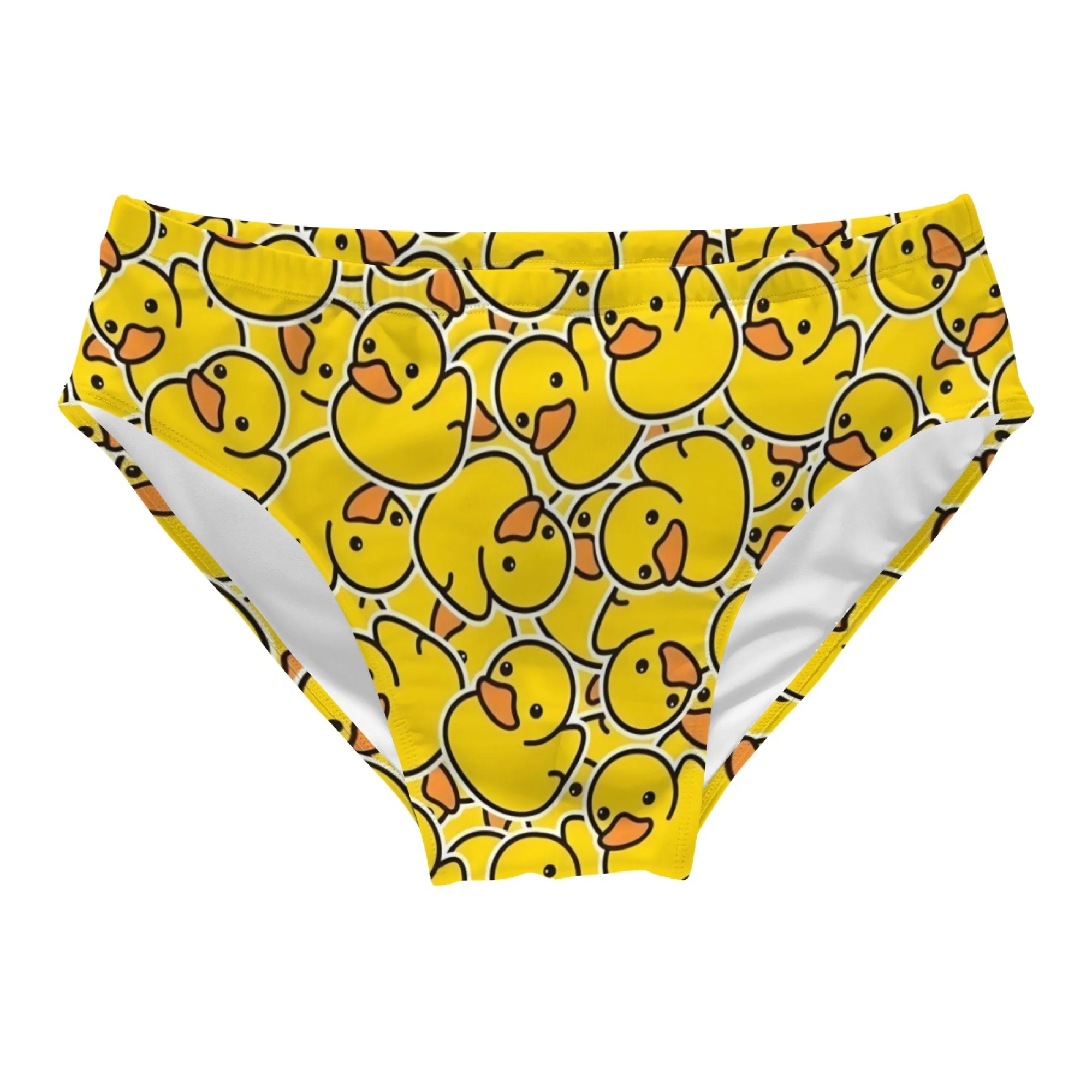 Happy Rubber Duck Men's Swim Trunks Cartoon Print Sexy Men's Briefs Swimwear Bikini Lightweight Breathable Beach Surf Shorts