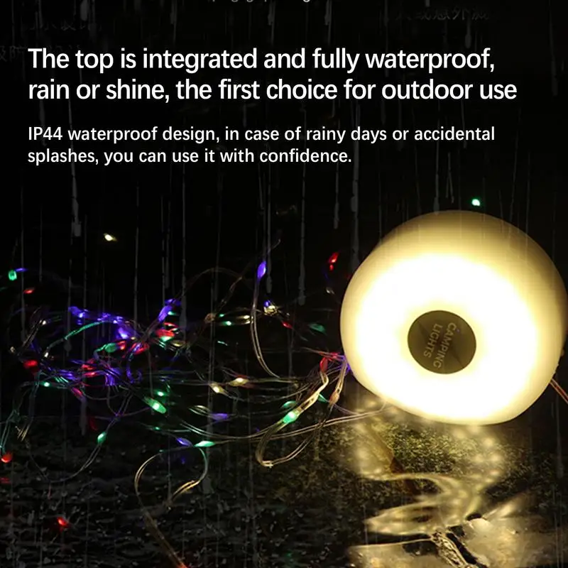 String Lights For Camping 5 Modes Camp Lamp Retractable String Lights LED Rechargeable Waterproof Bright Accidental Lighting For