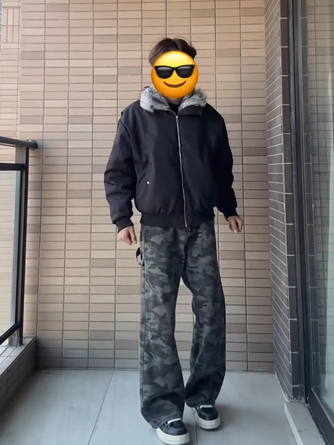 

American Vibe Camouflage Work Pants Men's Autumn Winter Thiened Straight Leg Fce Lined Bootcut Jeans mid Waist Zipper