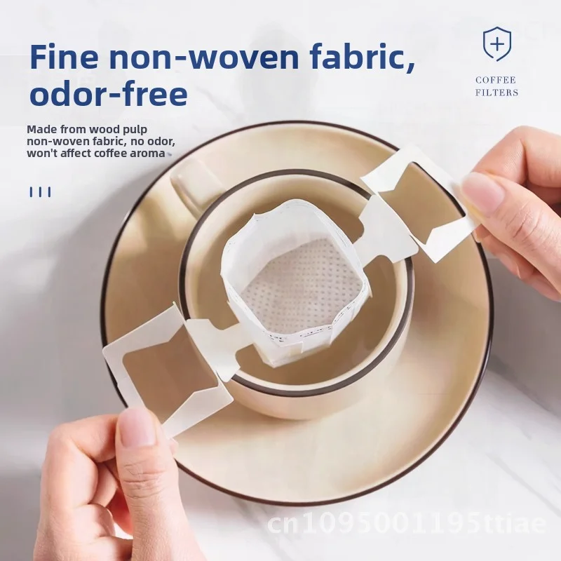

Food Grade Portable Drip Hand Coffee Filter Paper Clip-on Ear Disposable Cup Filter Bag 25/50/100 Sheets Modern Minimalist Style