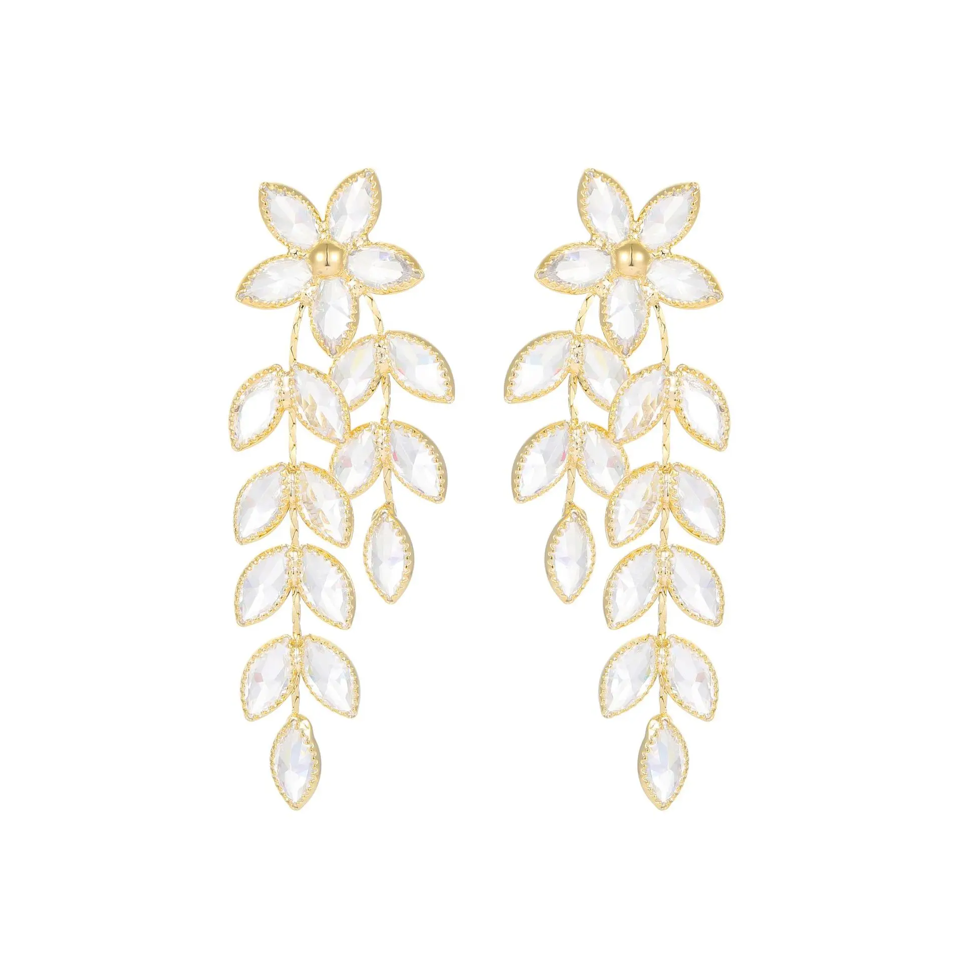 orecchini lunghi con nappa eaf s925, ago d'argento, zircone lussuoso e abbagliante, eleganti orecchini da sposa da donna