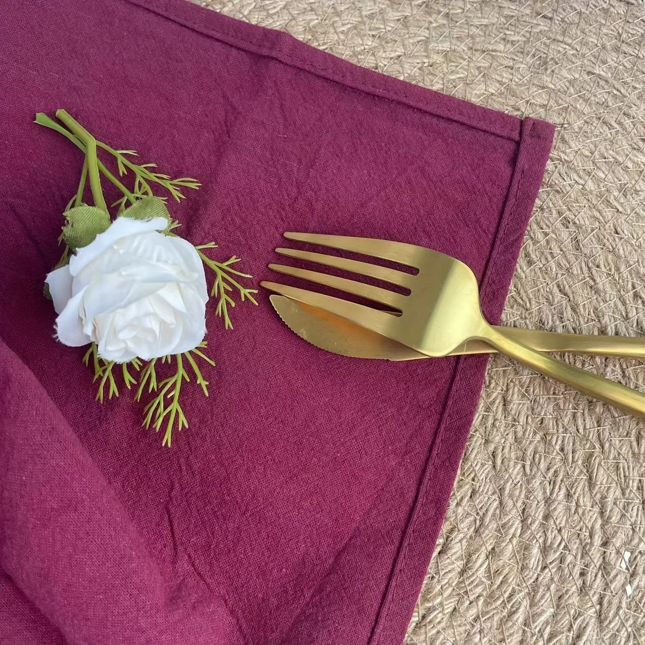 Set of 6 Cotton Dinner Cloth Napkins 30x45cm Soft Washable Perfect for Weddings Parties Christmas Birthdays and Family Gathering