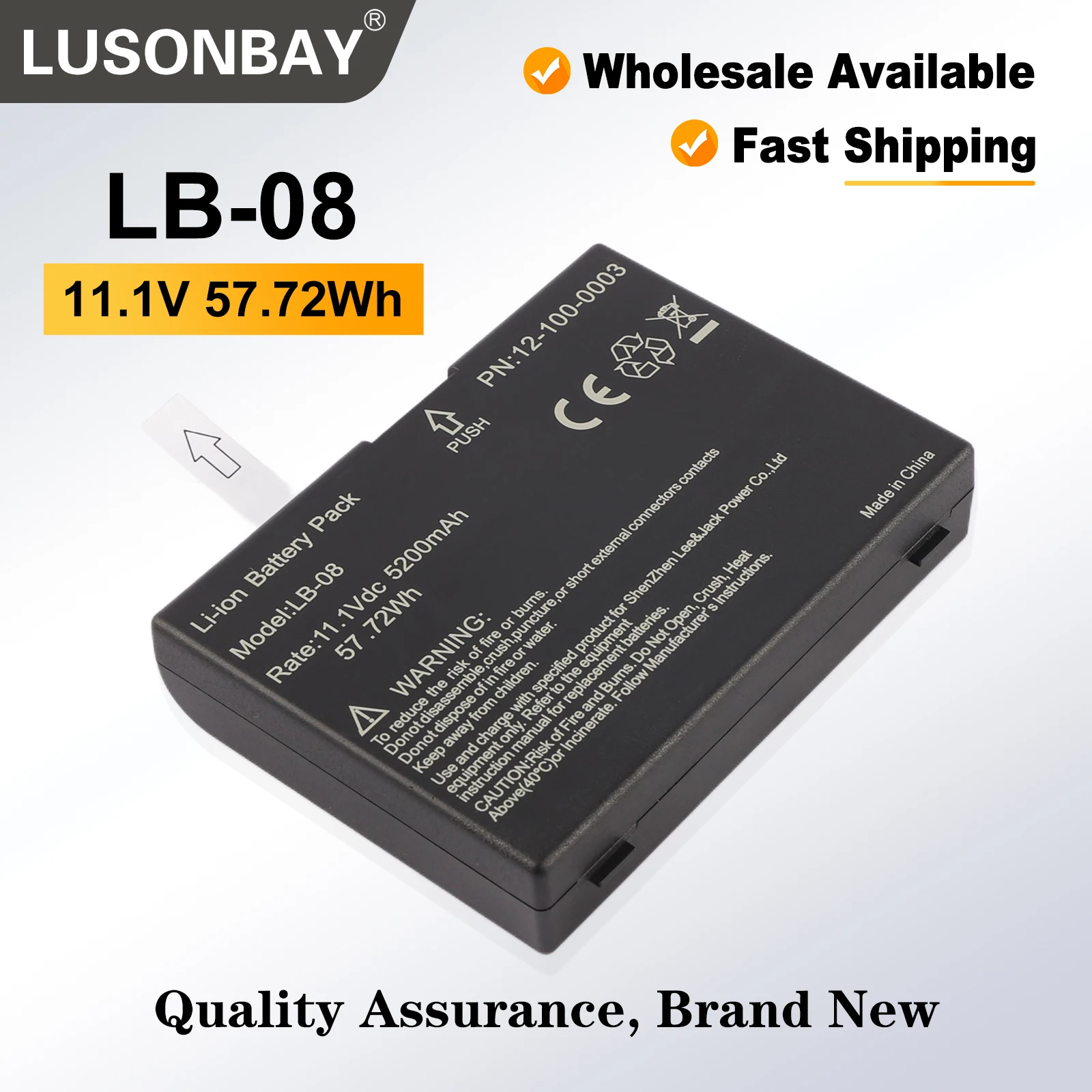 LUSONBAY 57.72Wh LB-08 Replacement Battery For BIOLIGHT A5,A6,A8,Q3,Q4,Q5,V6,E70,F90,BIOLIGHT,BLT-V6 Monitor 12-100-0003