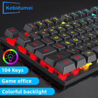 RGB Wired Mechanical Keyboard 104 Keys of Backlit Key Caps Gaming and Office Keyboard For Microsoft Windows and Apple IOS System