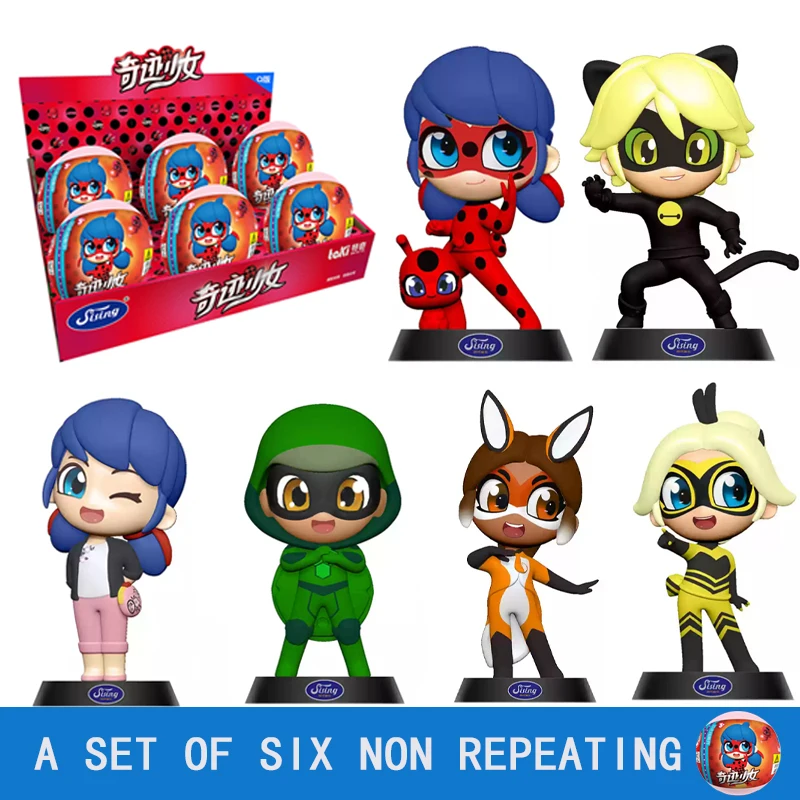 Miraculous Ladybug Anime Q Version Blind Box Toys Cute Doll Queen Bee Rena Rouge Marinette Action Figure Collect Ornaments Gift