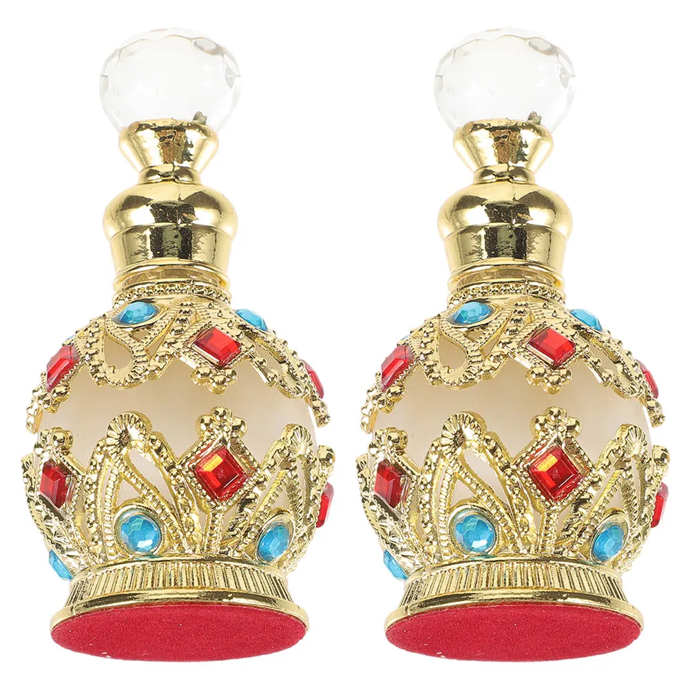 

2Pcs Travel Essential Oil Bottles Refillable Glass Perfume Containers Portable Mini Aroma Storage Vials Perfume Bottles Empty