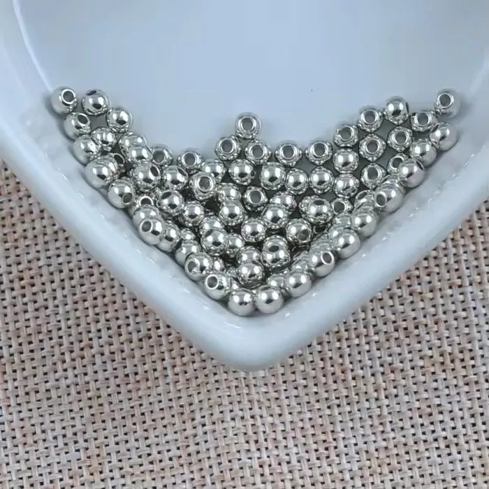 4mm 500pcs Gold/Silver Plated CCB Round Seed Spacer Beads For Jewelry making DIY YKL0079X