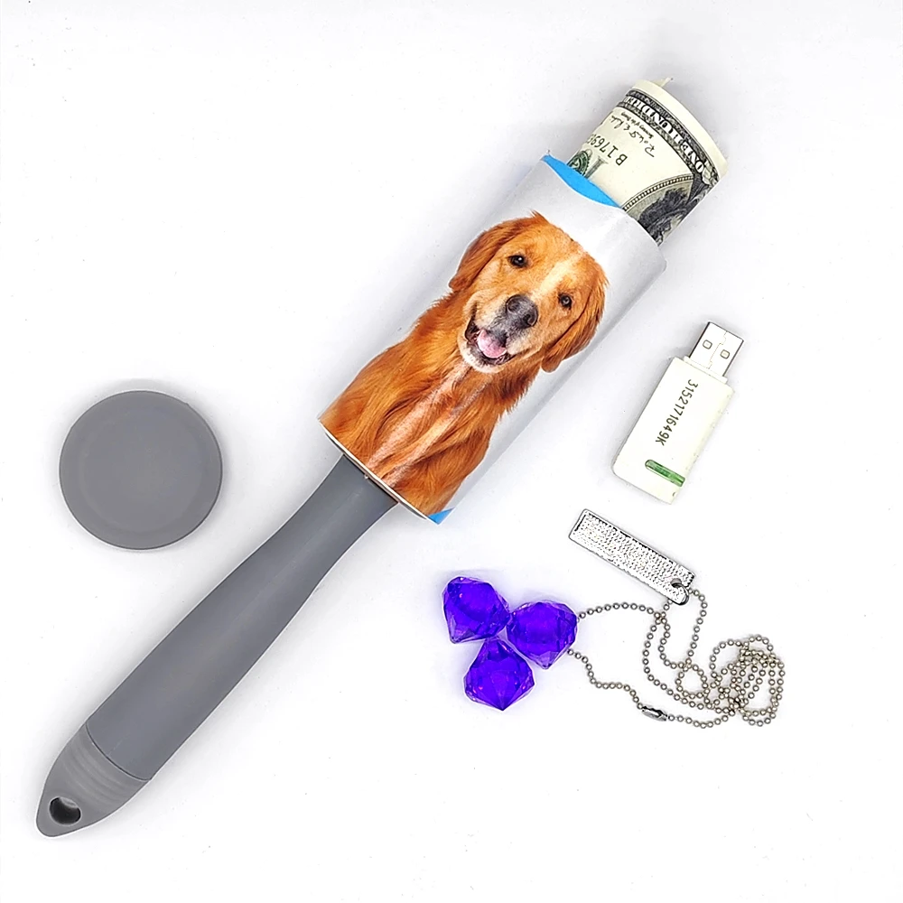 Safe Stash Storage Sight Secret Tearable Roll Paper Sticky Roller Dust Wiper Replaceable Cleaning Brush Tool For Pets