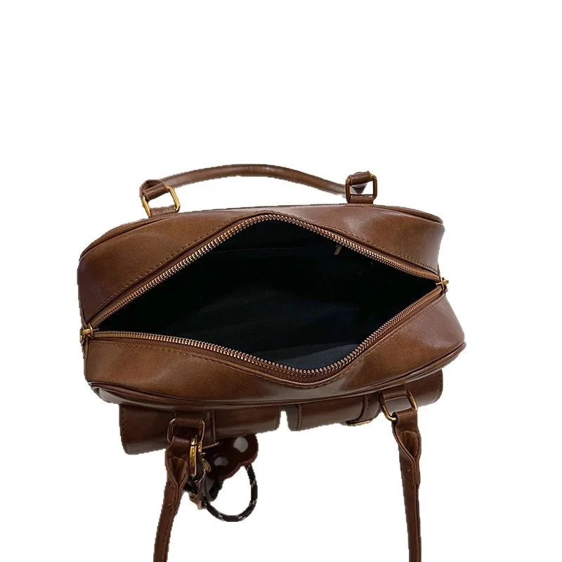 Kaffeebraune Damen-Handtasche mit mehreren Taschen, Umhängetasche, stilvolle, vielseitige Umhängetasche mit Buchstaben für Reisen, Arbeit, Einkaufen, Termine – Detail 27
