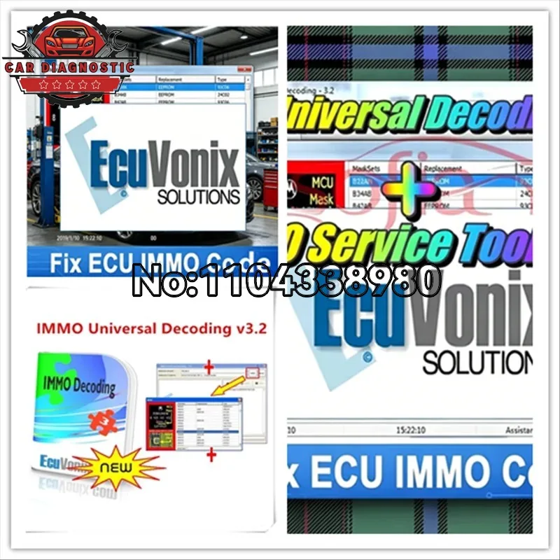 2026 hot selling newest IMMO Universal Decoding 3.2 with free keygen Car diagnostic software link  EcuVonix 3.2 Unlimited Crack