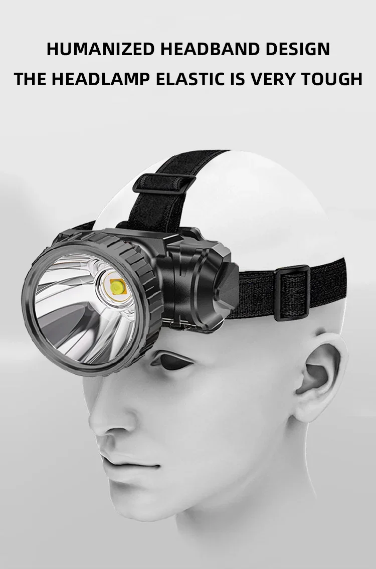 LED Strong Light Five Headed Outdoor Waterproof Fishing Light USB Rechargeable Ultra Bright Head Mounted Flashlight