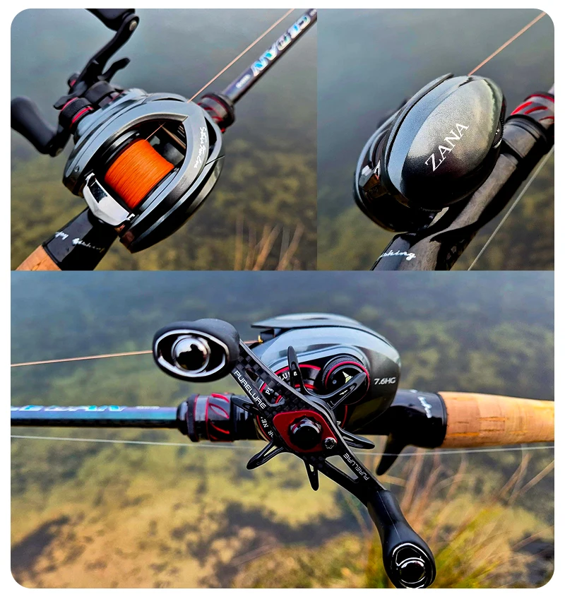 PURELURE ZANA 139 g Rahmen aus Aluminiumlegierung, gegossen wie niedrig, 3,5 g Baitcasting-Rolle, 5,8 g Spule, 7,6 Verhältnis, 4 kg Zugkraft, Süßwasser, Salzwasser – Detail 23