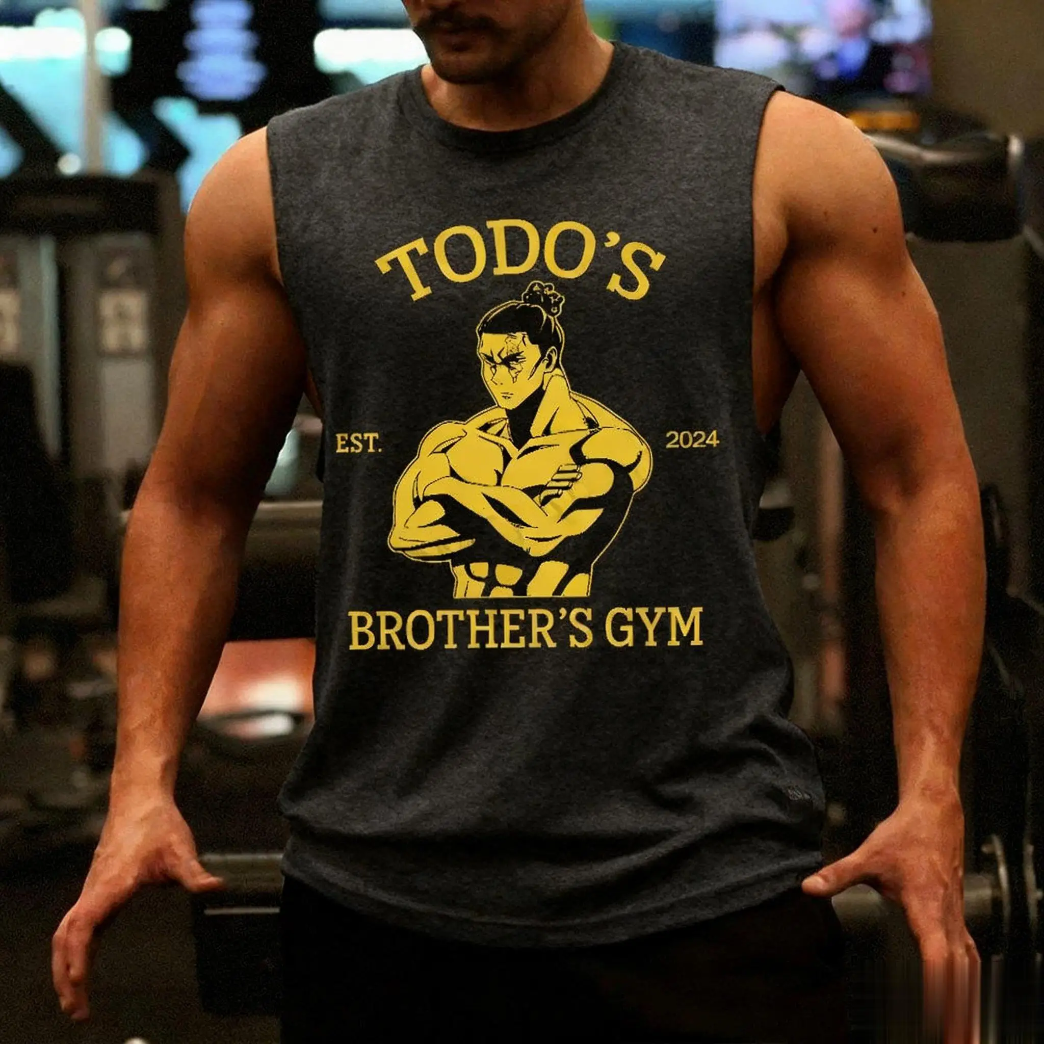 

Спортивный жилет Todo's Brother, мужская футболка без рукавов, уличная одежда, летняя мода, повседневная майка большого размера с графическим рисунком, одежда в стиле аниме