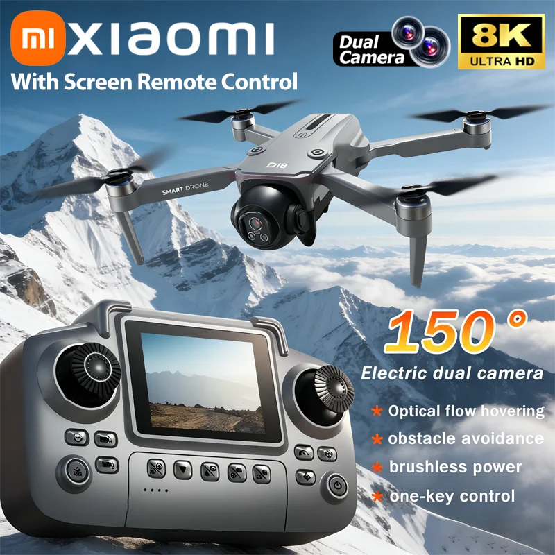 Xiaomi D18 Drohne 8K HD Doppelkamera Luftbildfotografie Hindernisvermeidung Bürstenloser Motor 5G WIFI GPS Rückkehrbildschirm RC Quadcopter