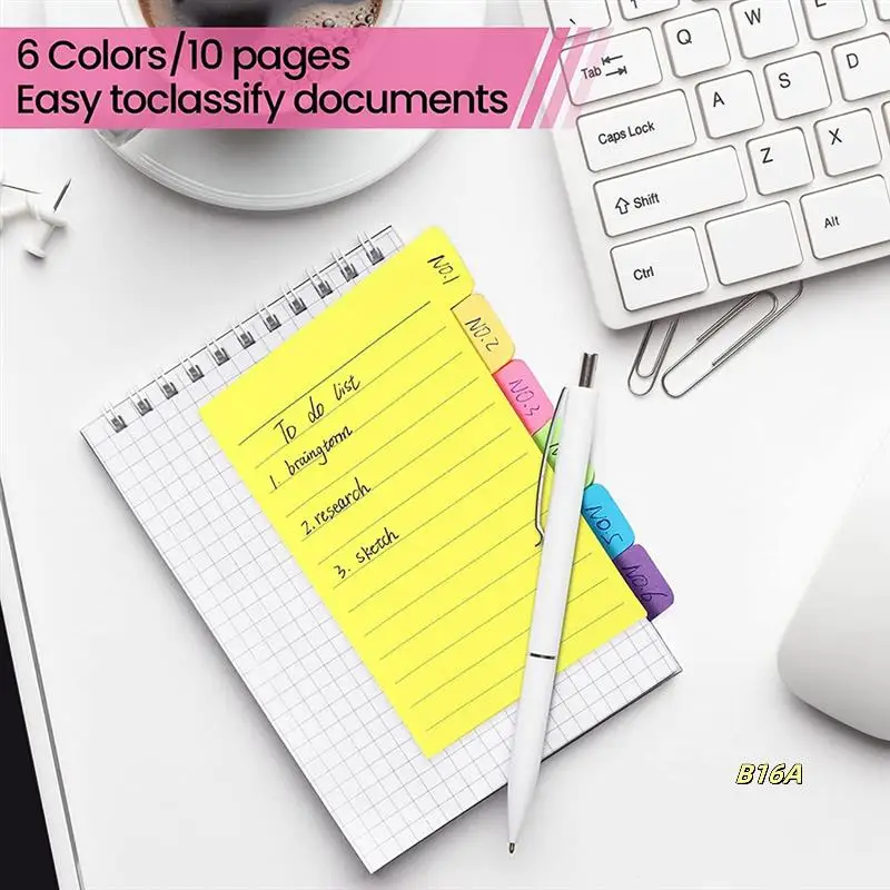 

10Pcs 5.9X3.9 Inch Strong Adhesive Note Pads For Study Notes Works School Office Supplies